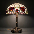 Tiffany Table Lamp - Rose & Dragonfly Trellis 20"