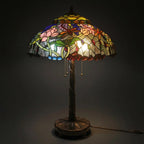 Tiffany Table Lamp - Rose Dragonfly Garden 20"