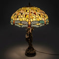 Tiffany Table Lamp - Golden Dragonfly Canopy 20"
