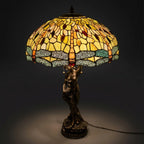 Tiffany Table Lamp - Golden Dragonfly Canopy 20"