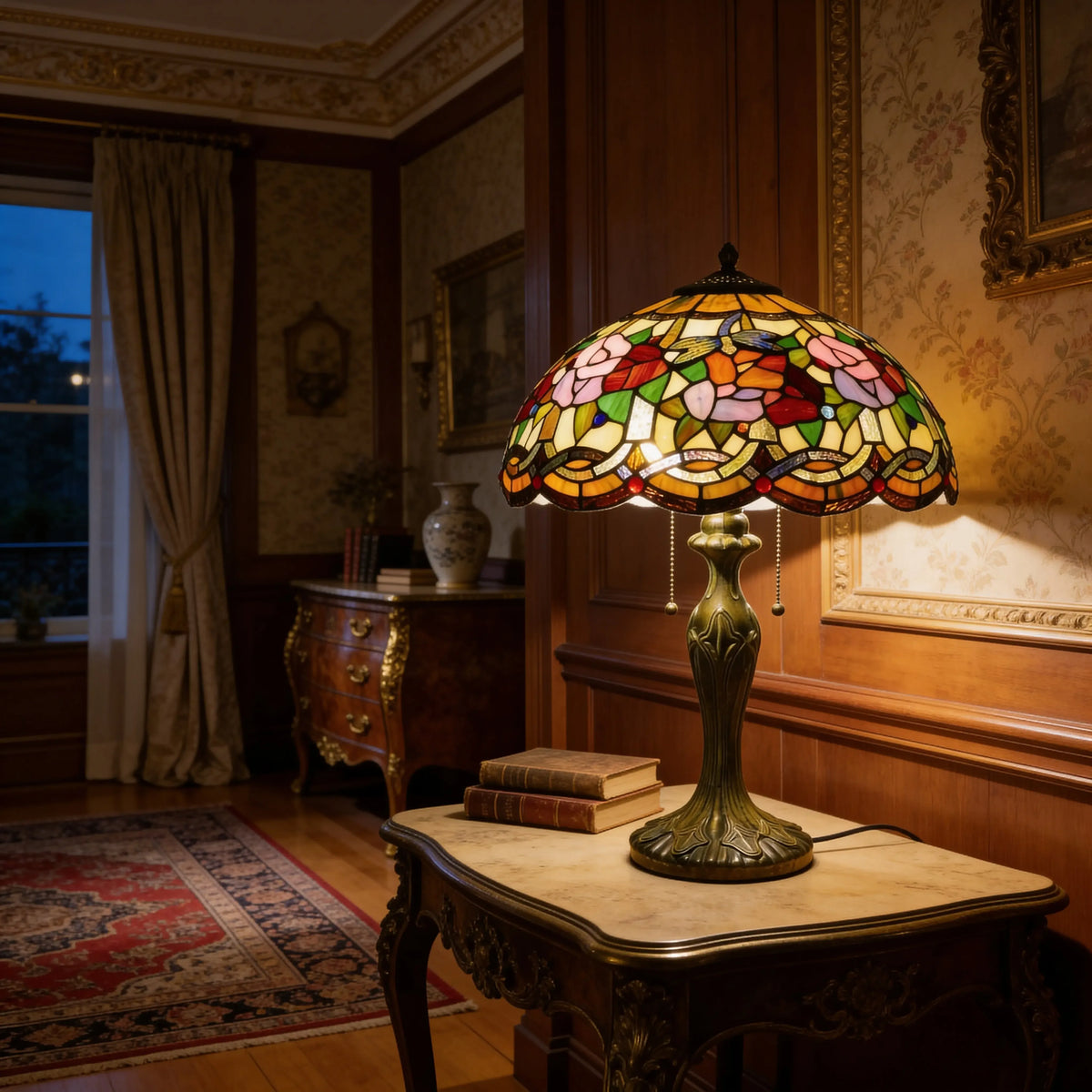 Tiffany Table Lamp - Rosewood Serenade 16" My Store