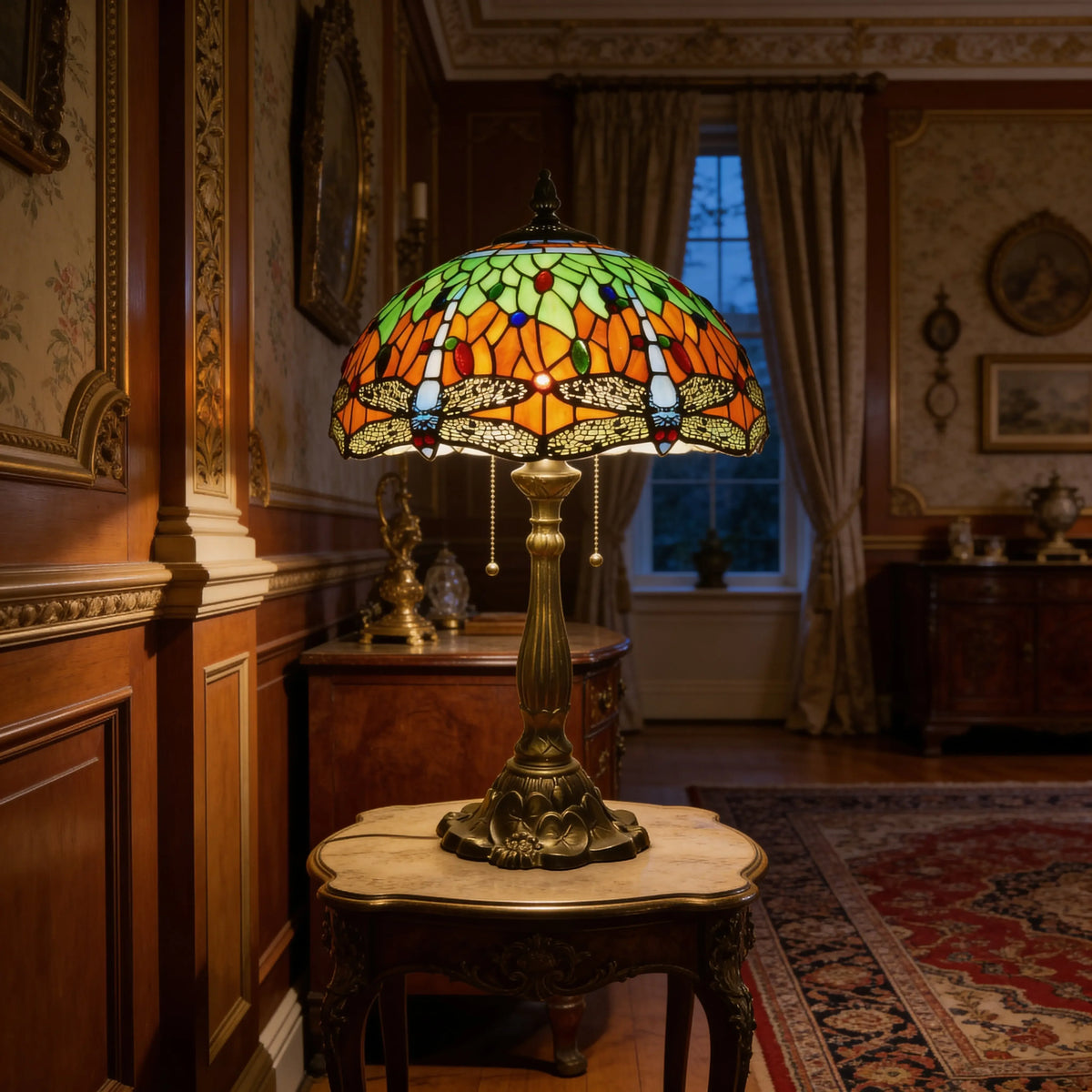Tiffany Table Lamp - Amber Dragonfly 16" My Store