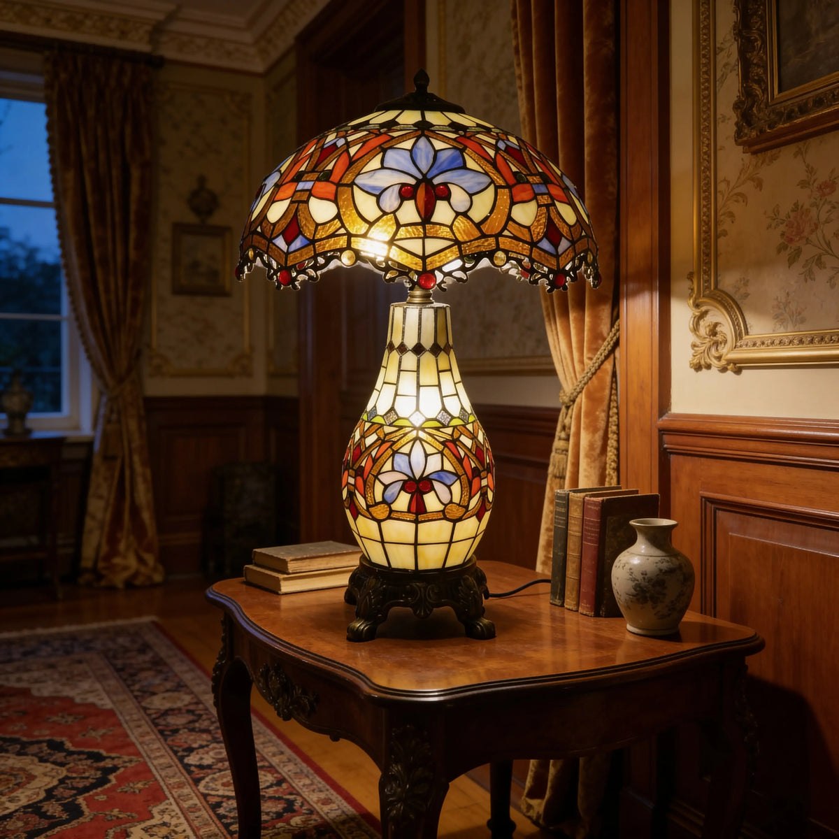 Tiffany Table Lamp - Crownflower Glow 16" My Store