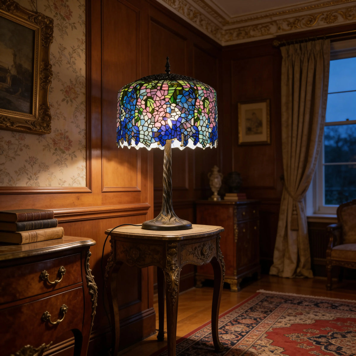 Tiffany Table Lamp - Midnight Wisteria 18" My Store