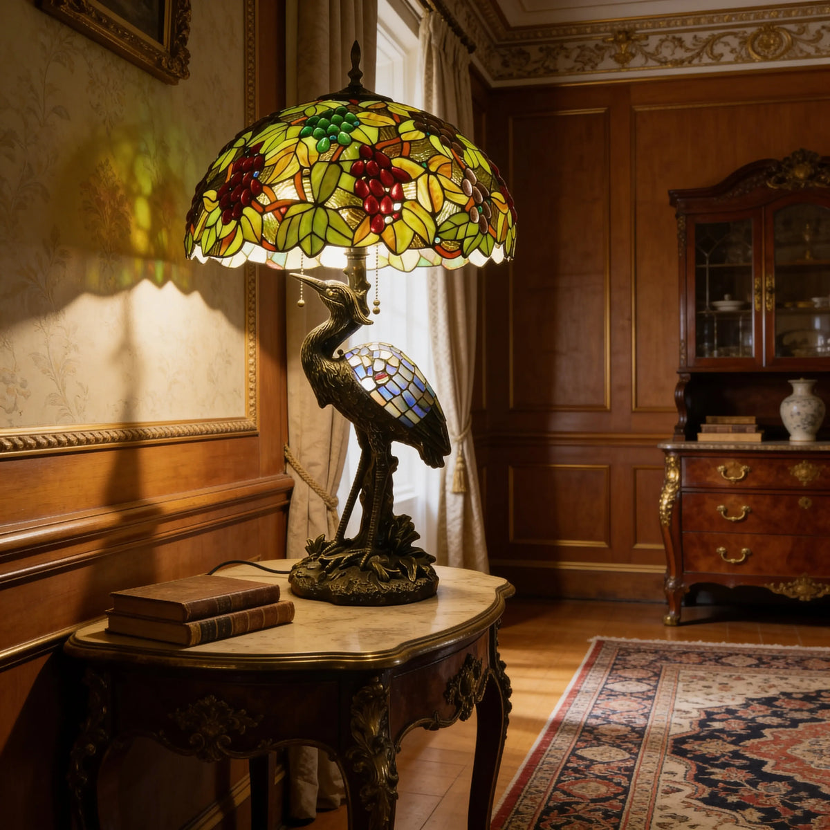 Tiffany Table Lamp - Vineyard Heron 20" My Store