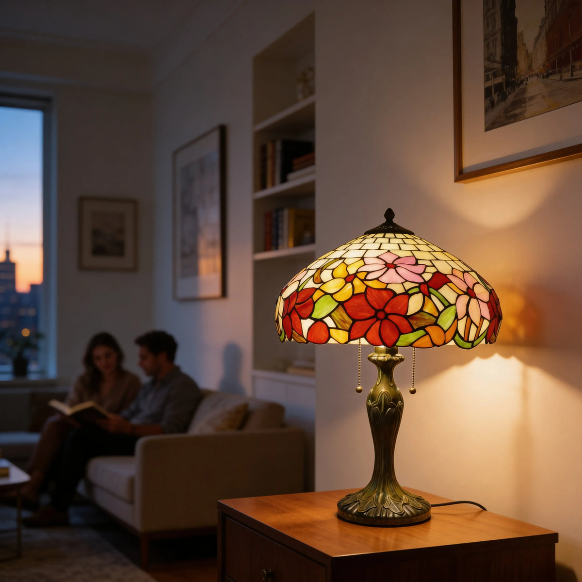 Tiffany Table Lamp - Autumn Bloom 16" My Store