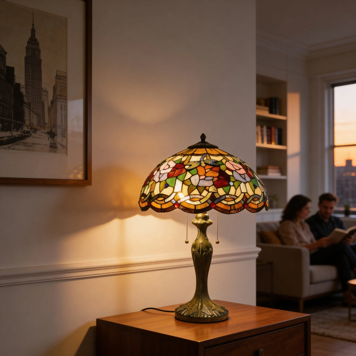 Tiffany Table Lamp - Rosewood Serenade 16" My Store