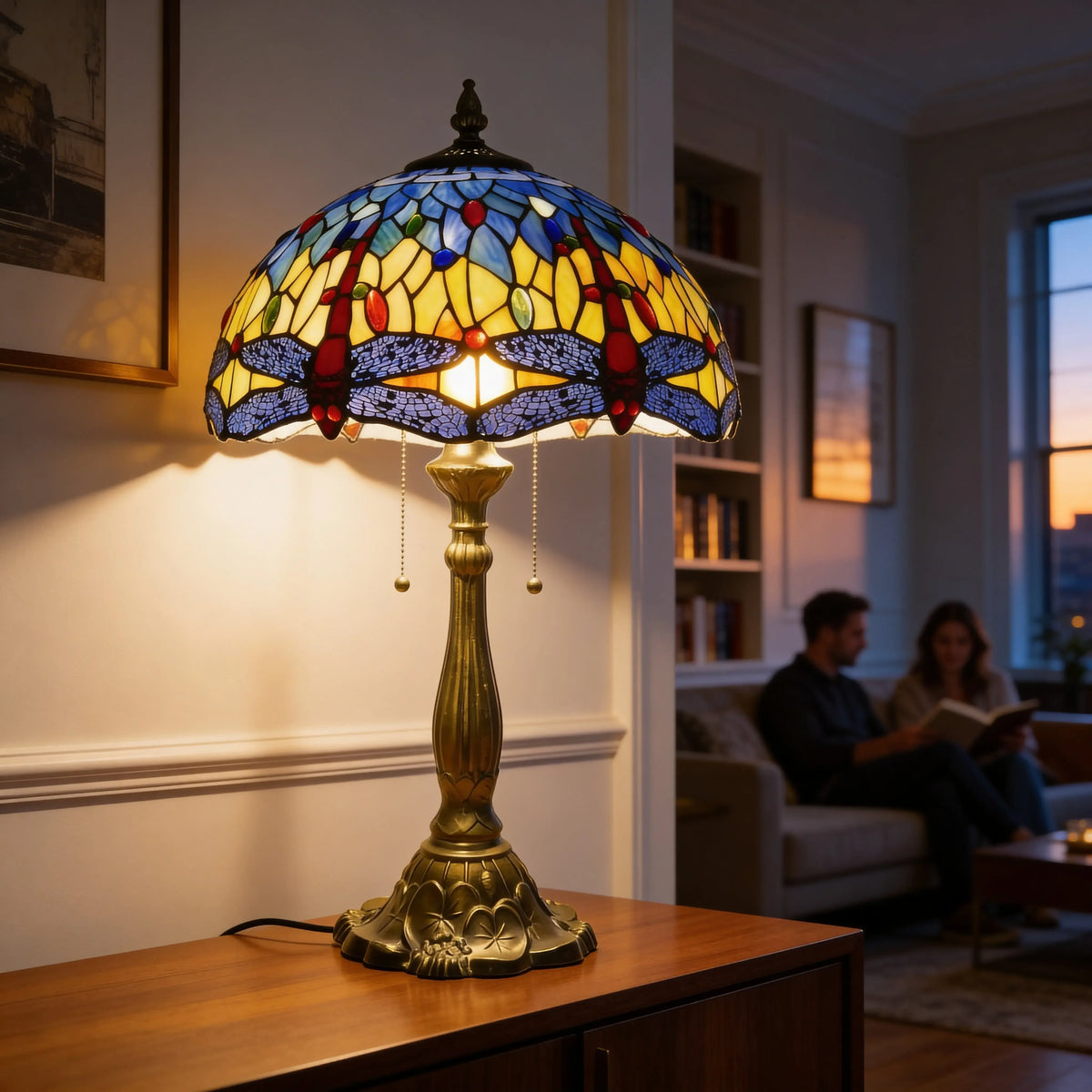 Tiffany Table Lamp - Aurora Dragonfly 16" My Store