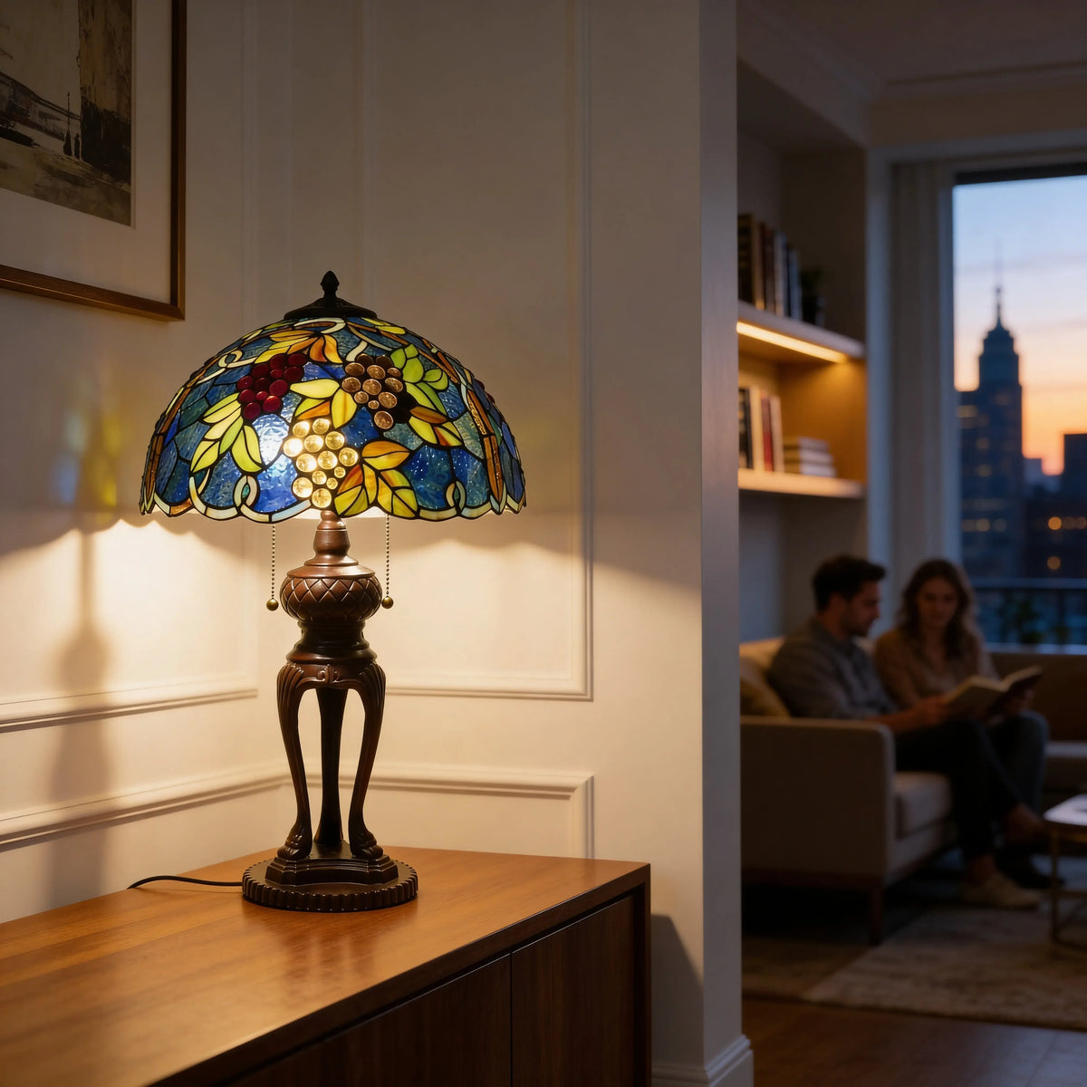 Tiffany Table Lamp - Midnight Vineyard 16" My Store