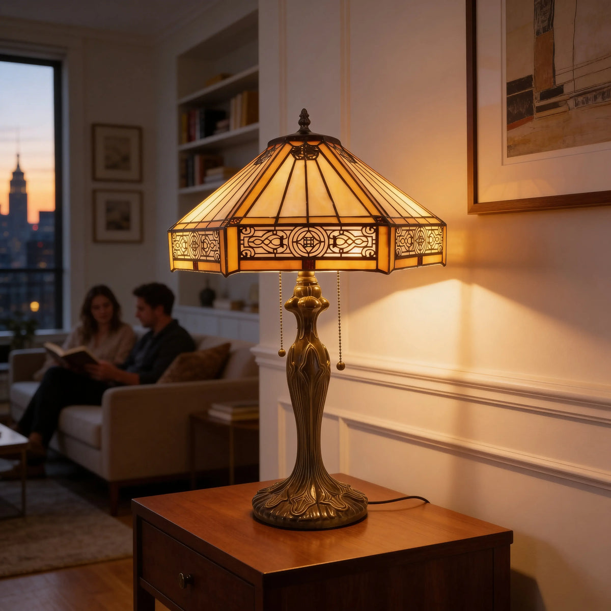 Tiffany Table Lamp - Golden Prairie 16" My Store