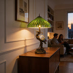 Tiffany Table Lamp - Emerald Canopy Heron 20" My Store