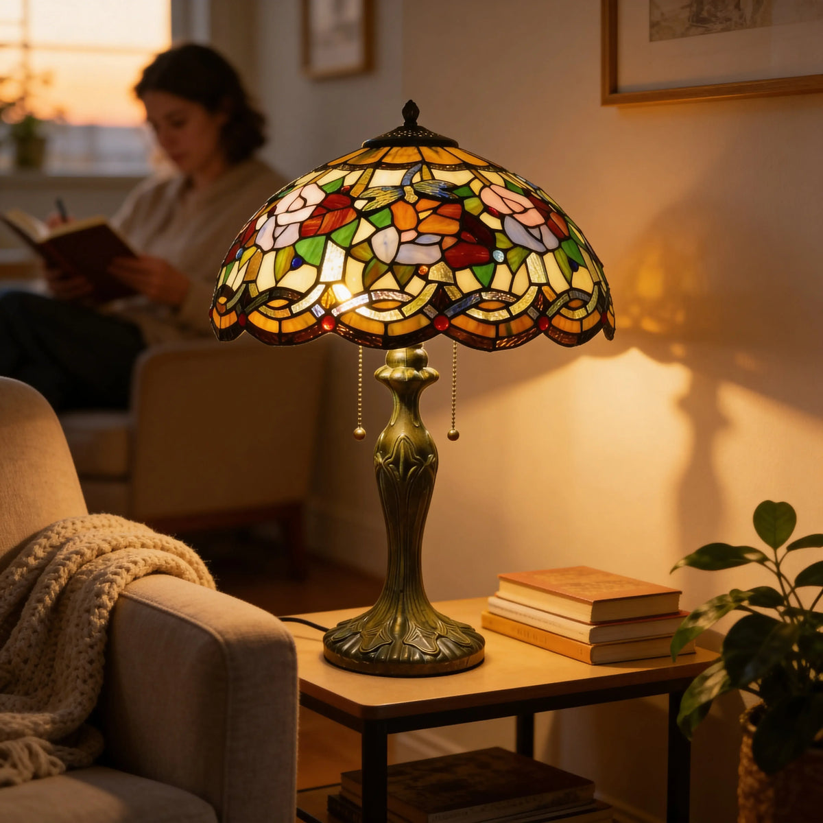 Tiffany Table Lamp - Rosewood Serenade 16" My Store