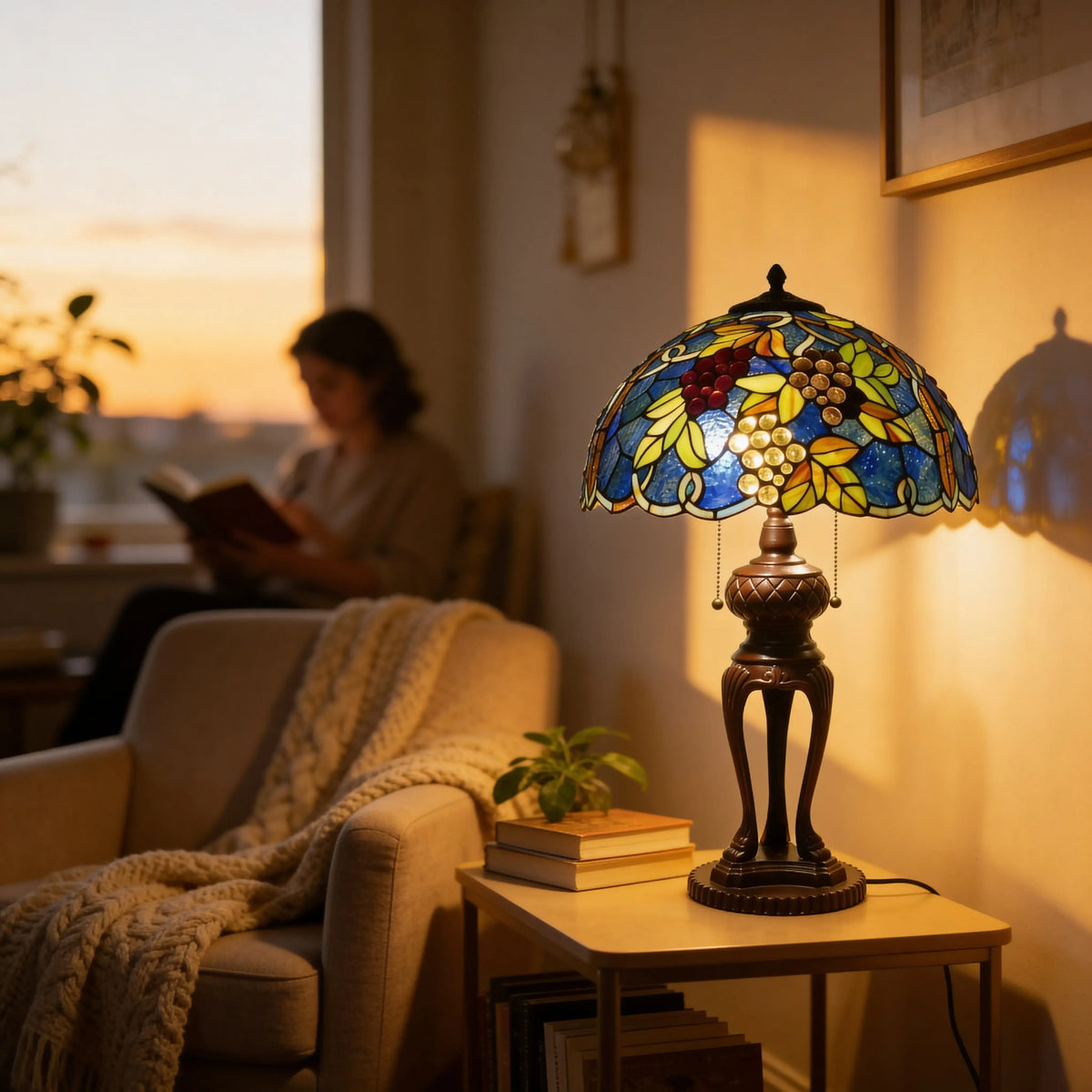 Tiffany Table Lamp - Midnight Vineyard 16" My Store