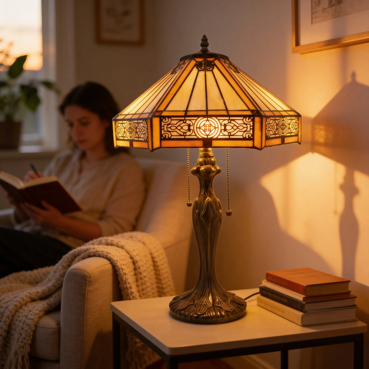 Tiffany Table Lamp - Golden Prairie 16" My Store