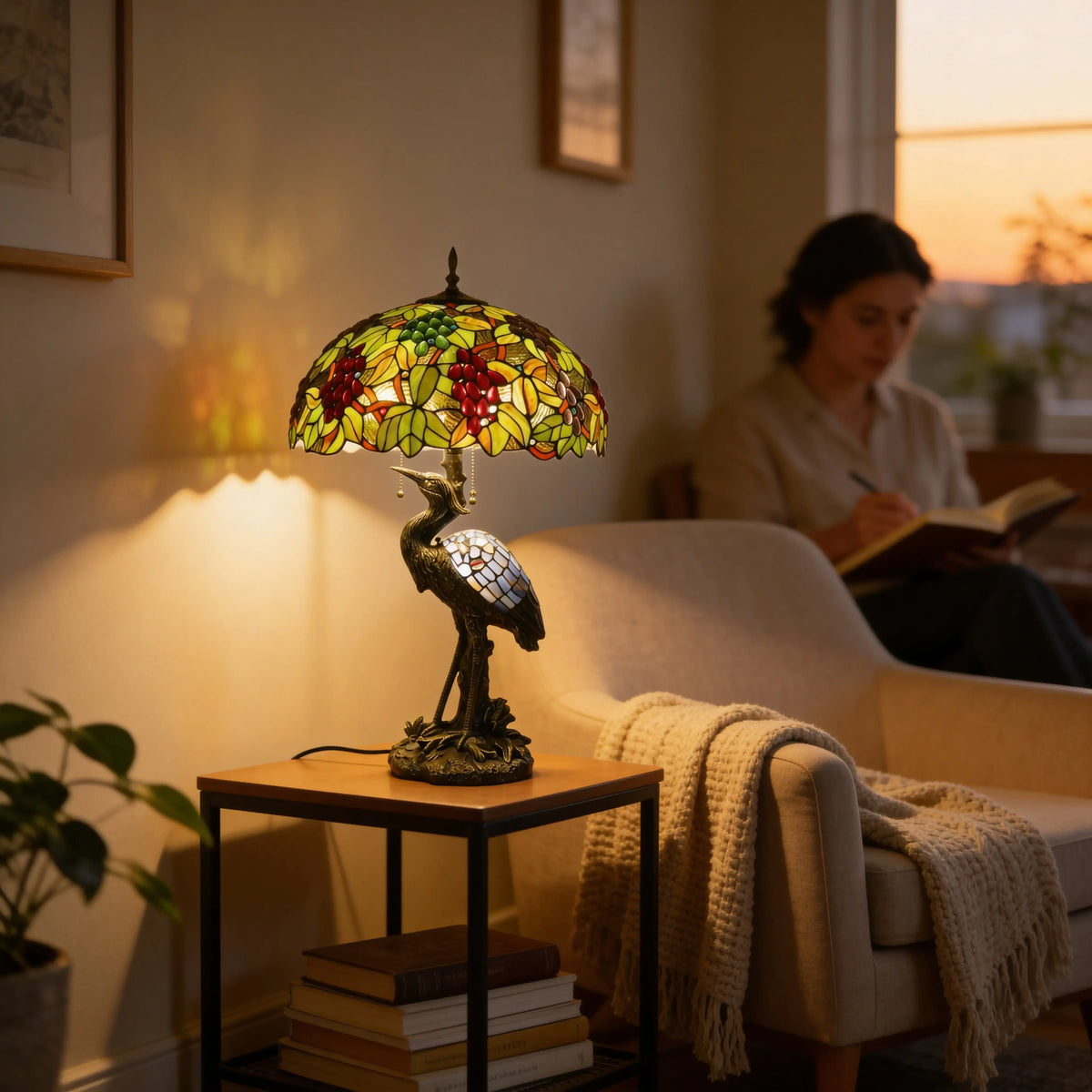 Tiffany Table Lamp - Vineyard Heron 20" My Store