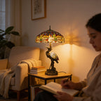 Tiffany Table Lamp - Golden Heron Dragonfly 20" My Store