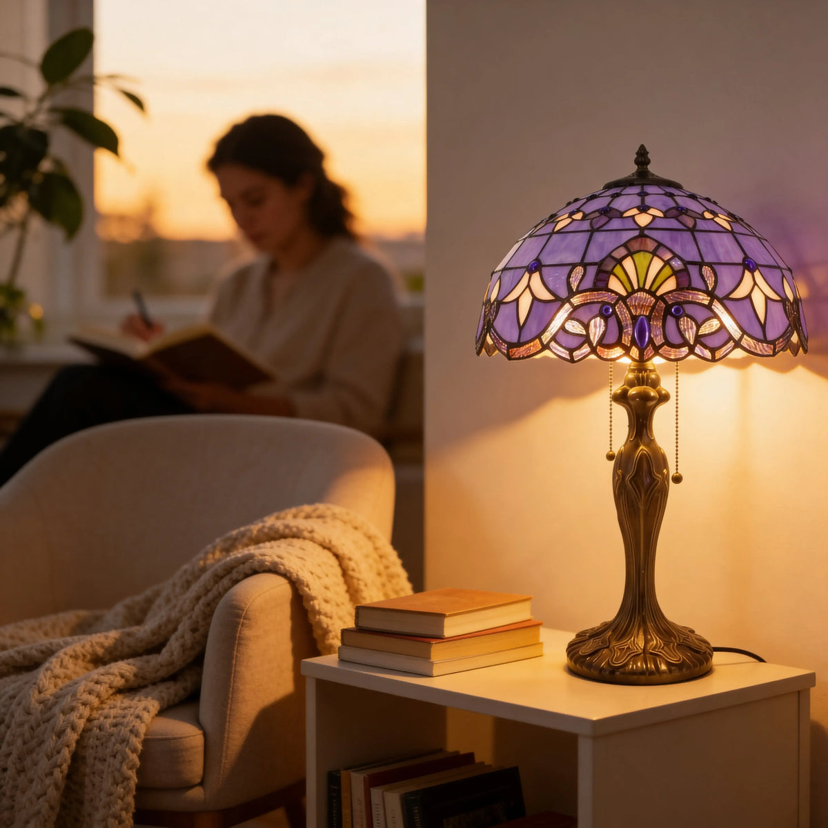 Tiffany Table Lamp - Amethyst 16" My Store