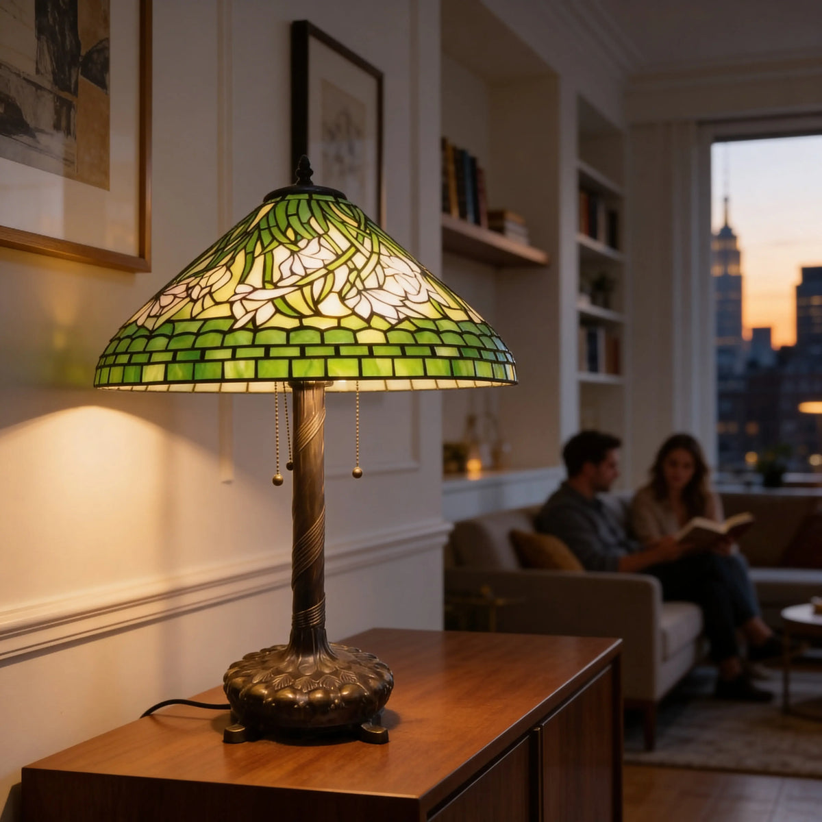 Tiffany Table Lamp - Verdant Lilyglow 20" My Store