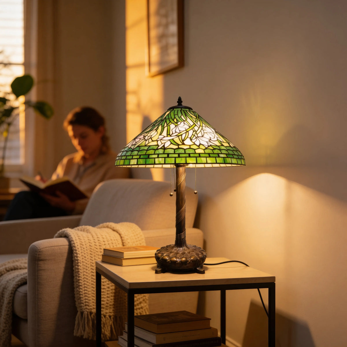Tiffany Table Lamp - Verdant Lilyglow 20" My Store