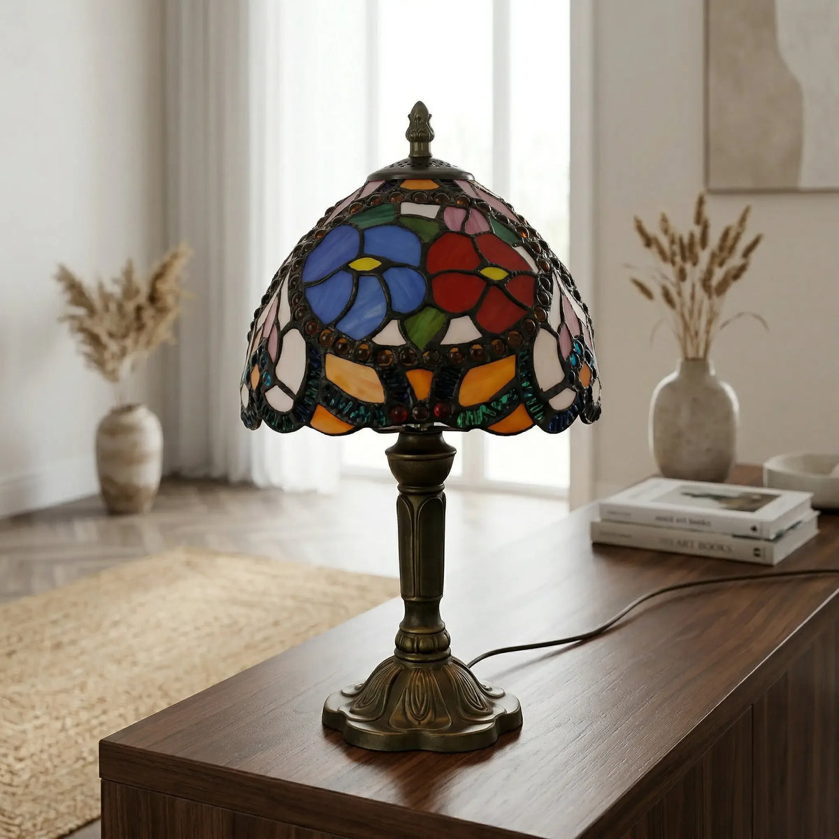 Tiffany Table Lamp - Beads Rose 8" My Store