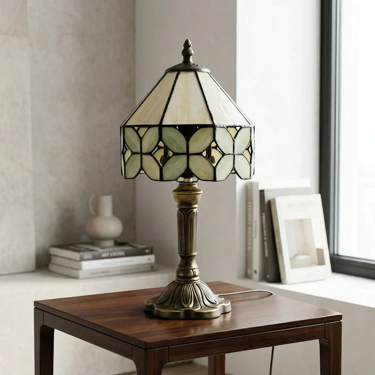Tiffany Table Lamp - Cream Petal 7" My Store