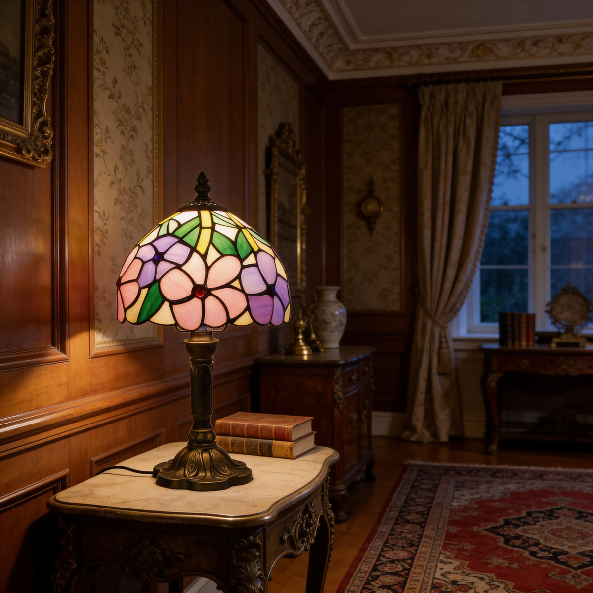 Tiffany Table Lamp - Four Flowers 8" My Store