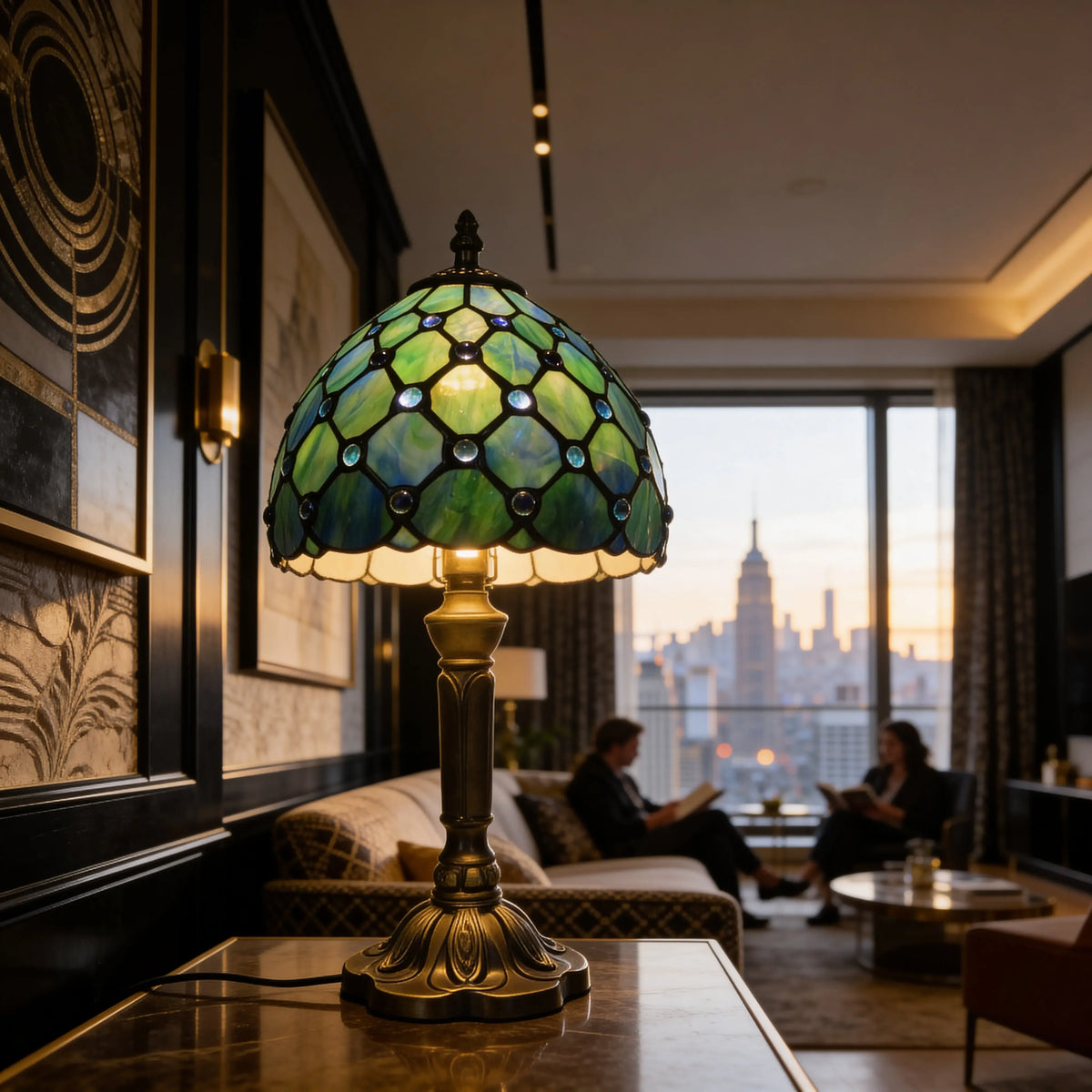 Tiffany Table Lamp - Dark Beads 8" My Store