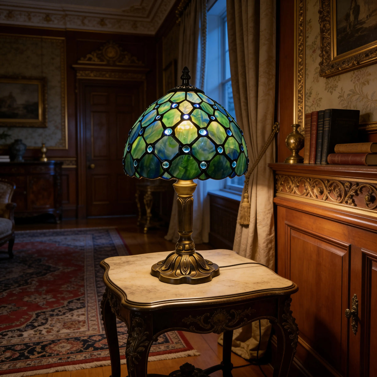 Tiffany Table Lamp - Dark Beads 8" My Store