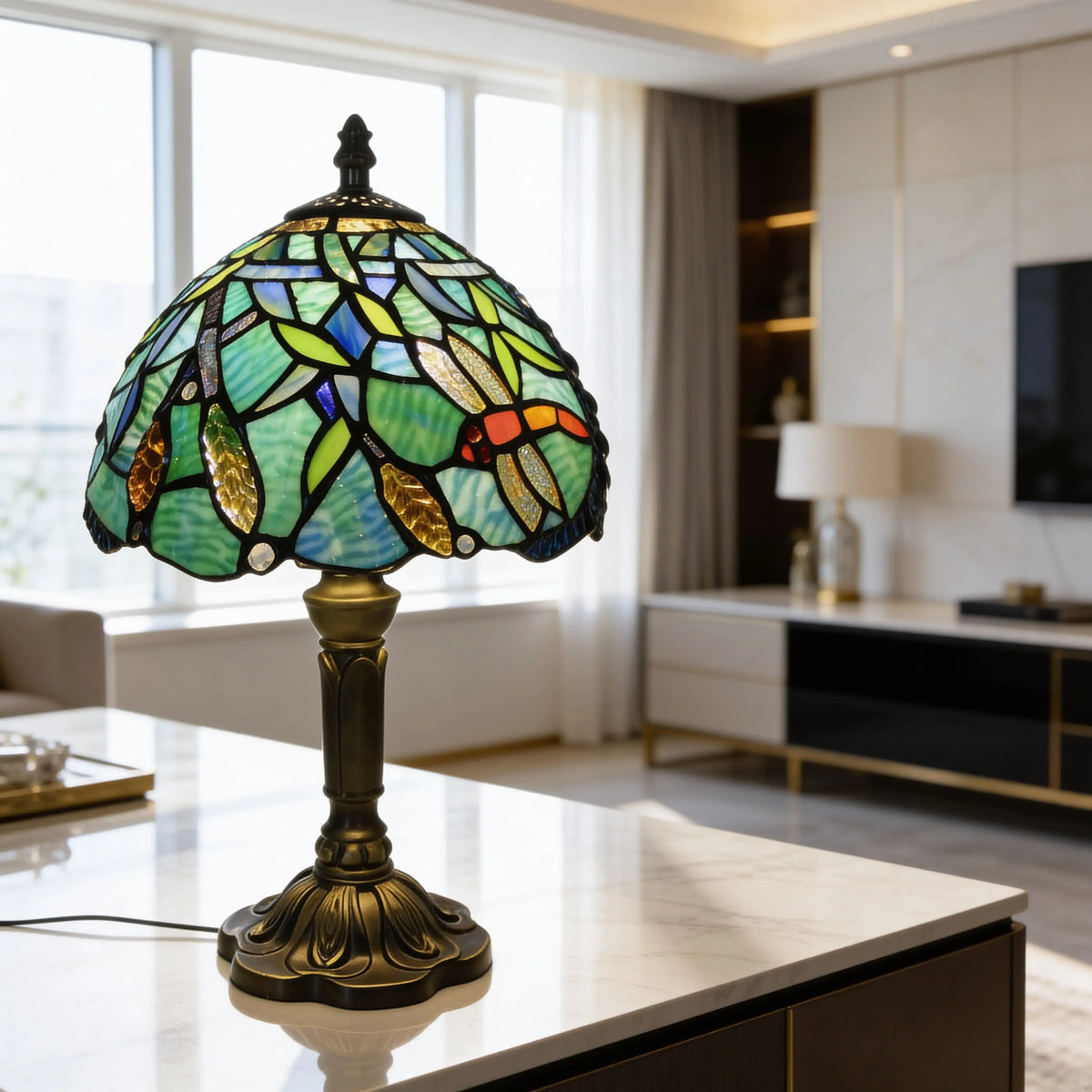 Tiffany Table Lamp - Dragonfly Forest 8" My Store