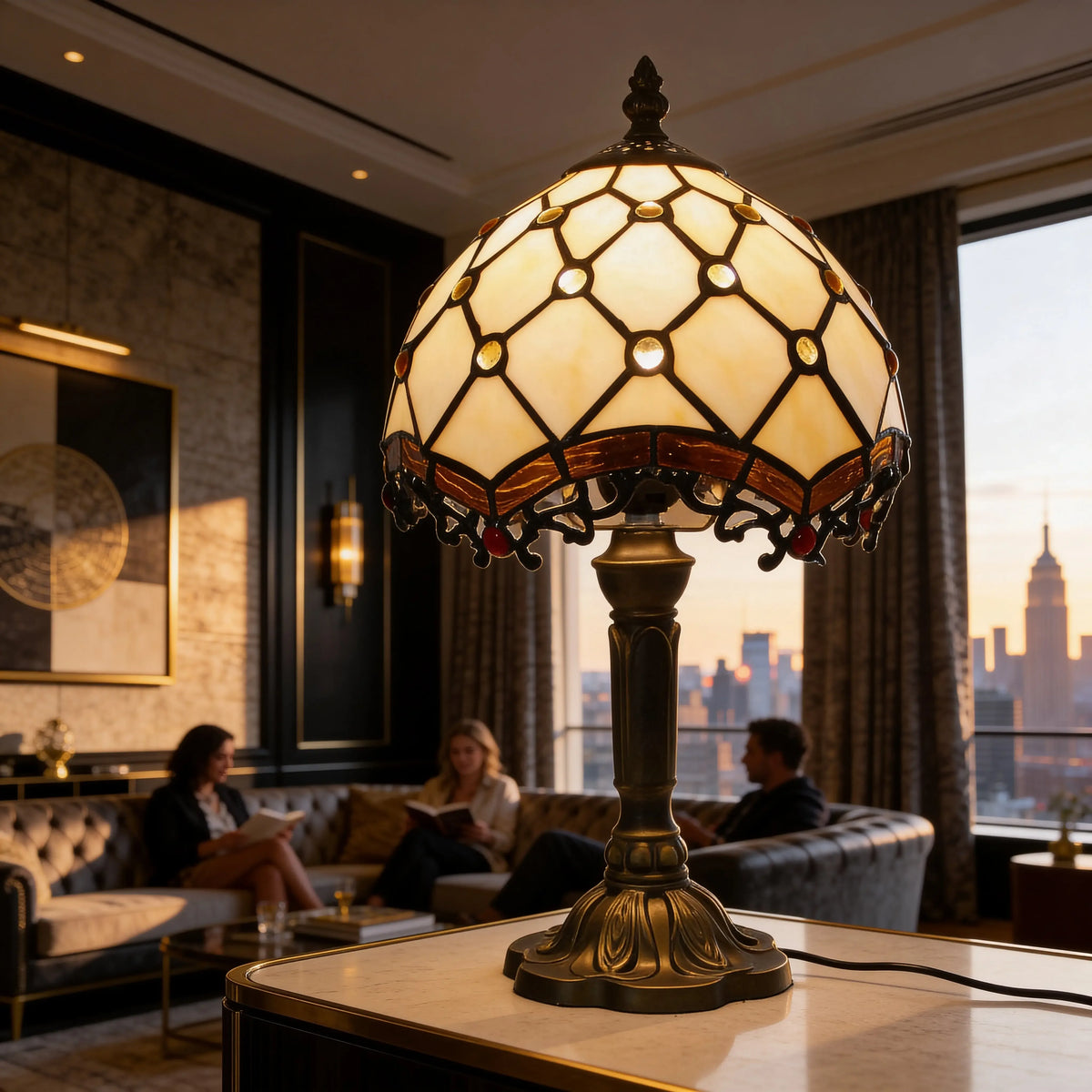 Tiffany Table Lamp - Honeycomb 8" My Store