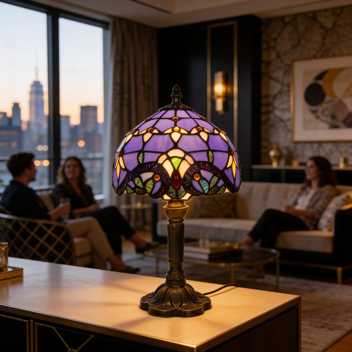Tiffany Table Lamp - Purple Baroque 8" My Store