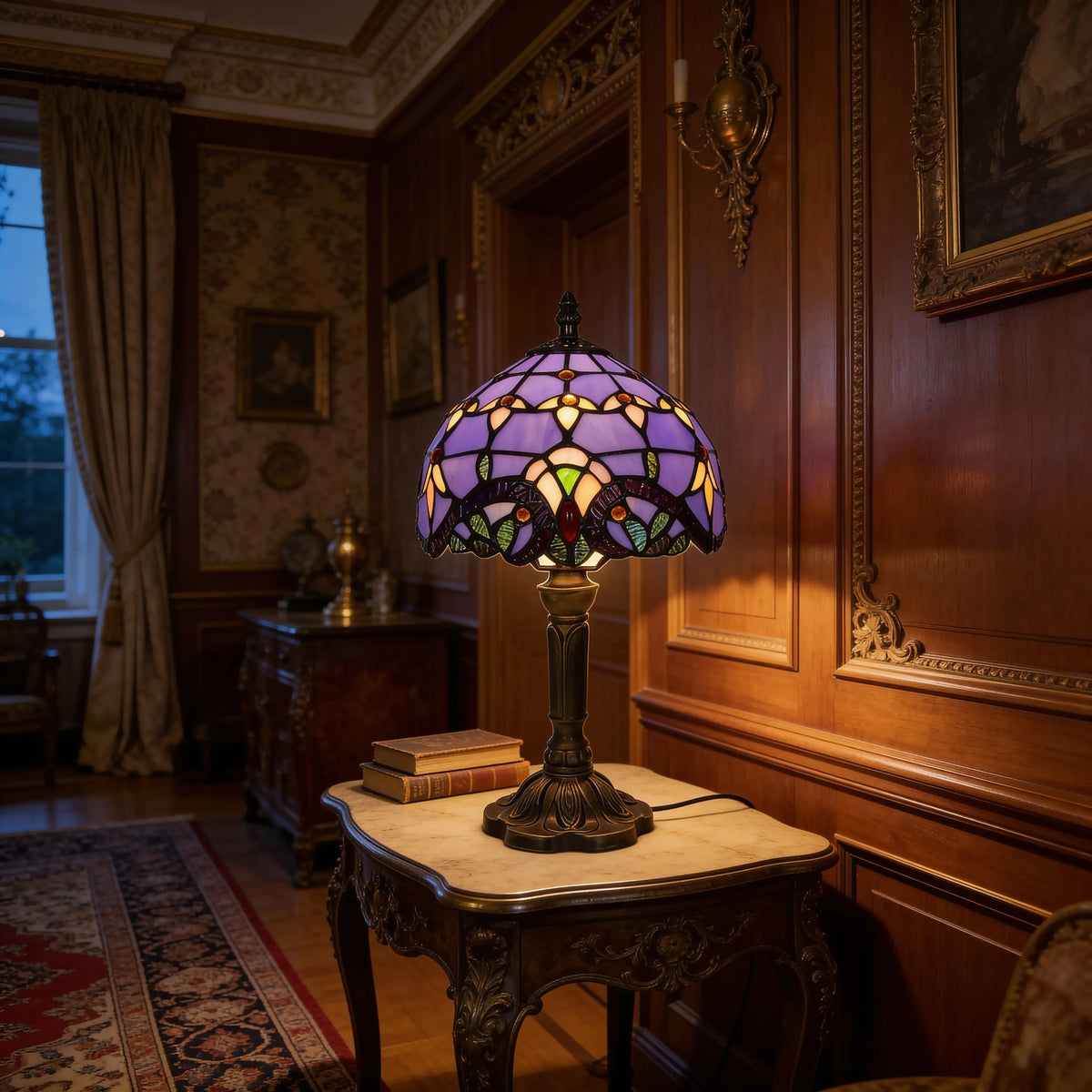 Tiffany Table Lamp - Purple Baroque 8" My Store