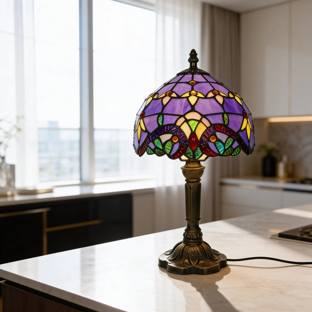 Tiffany Table Lamp - Purple Baroque 8" My Store