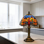 Tiffany Table Lamp - Orange Dragonfly 8" My Store