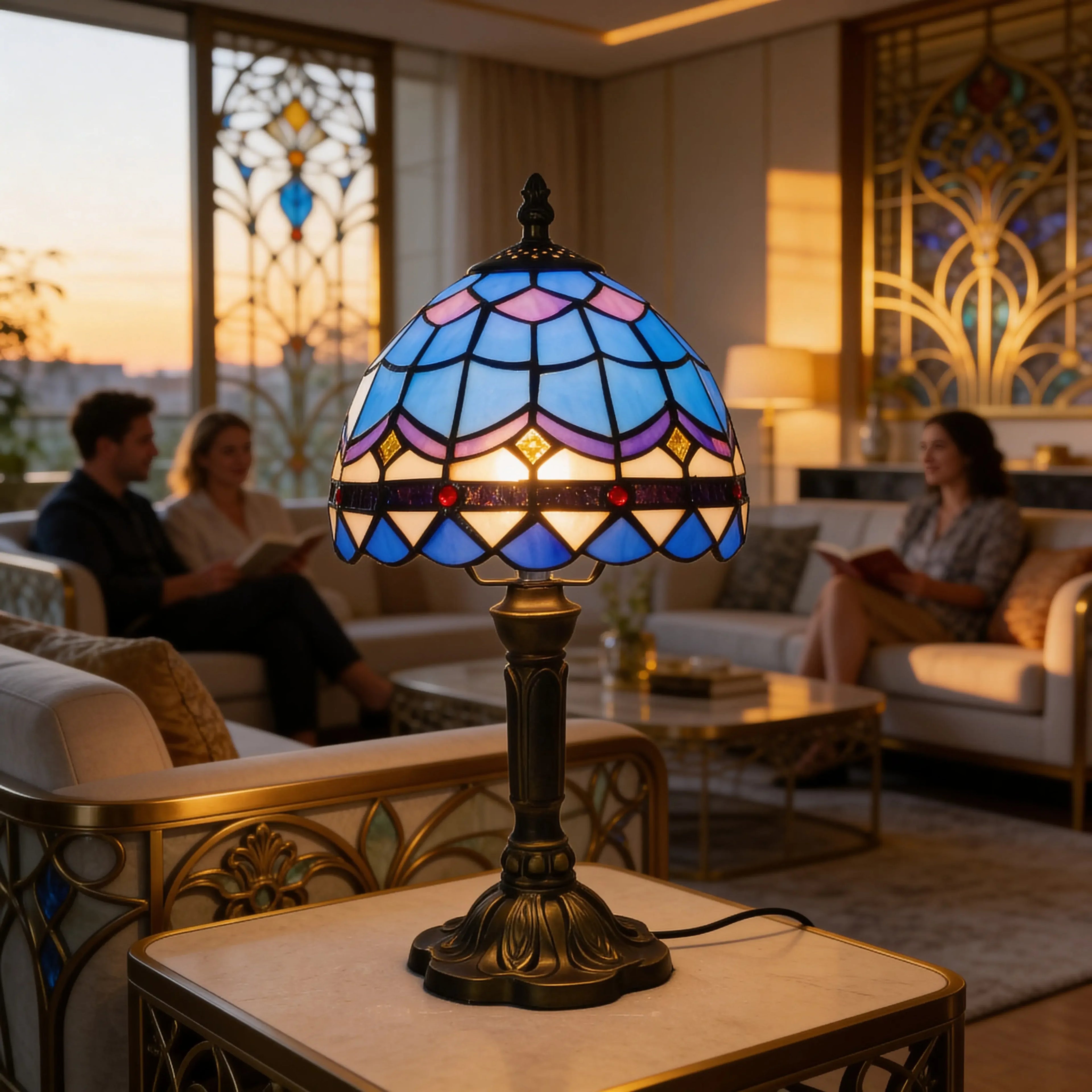 Tiffany Table Lamp - Sea & Sky 7" My Store
