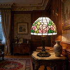 Tiffany Table Lamp - Pink Rose 8" My Store